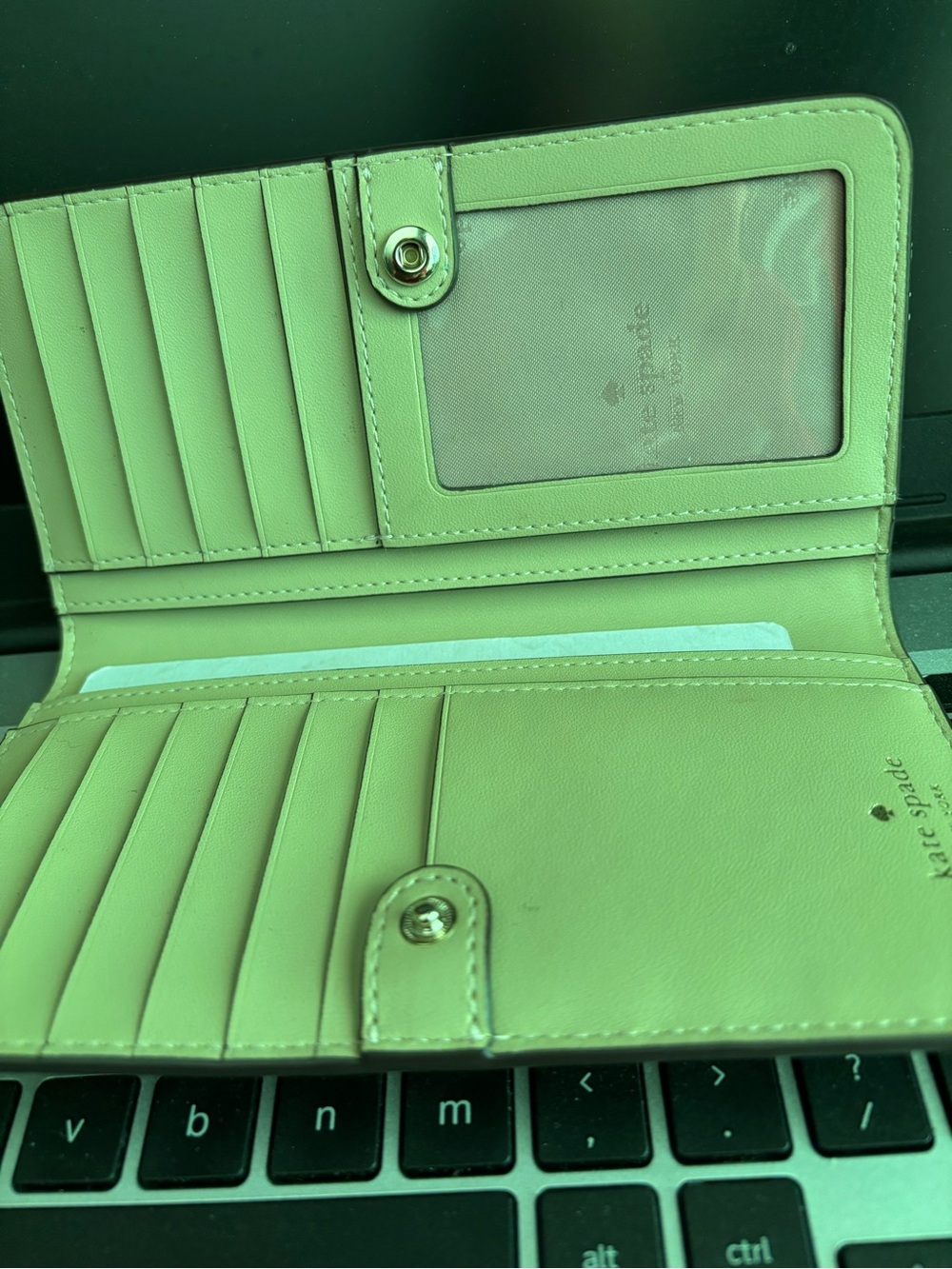 Kate spade billfold light green